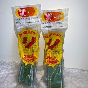 Vintage Tye-Sil Nylon Webbing Lawn Chair Re-Web-Kit 32 Feet Green Lot Of 2